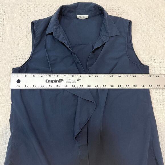 Akris Punto 6 cotton ruffle sleeveless button front blouse top TS 2959 - Picture 4 of 11